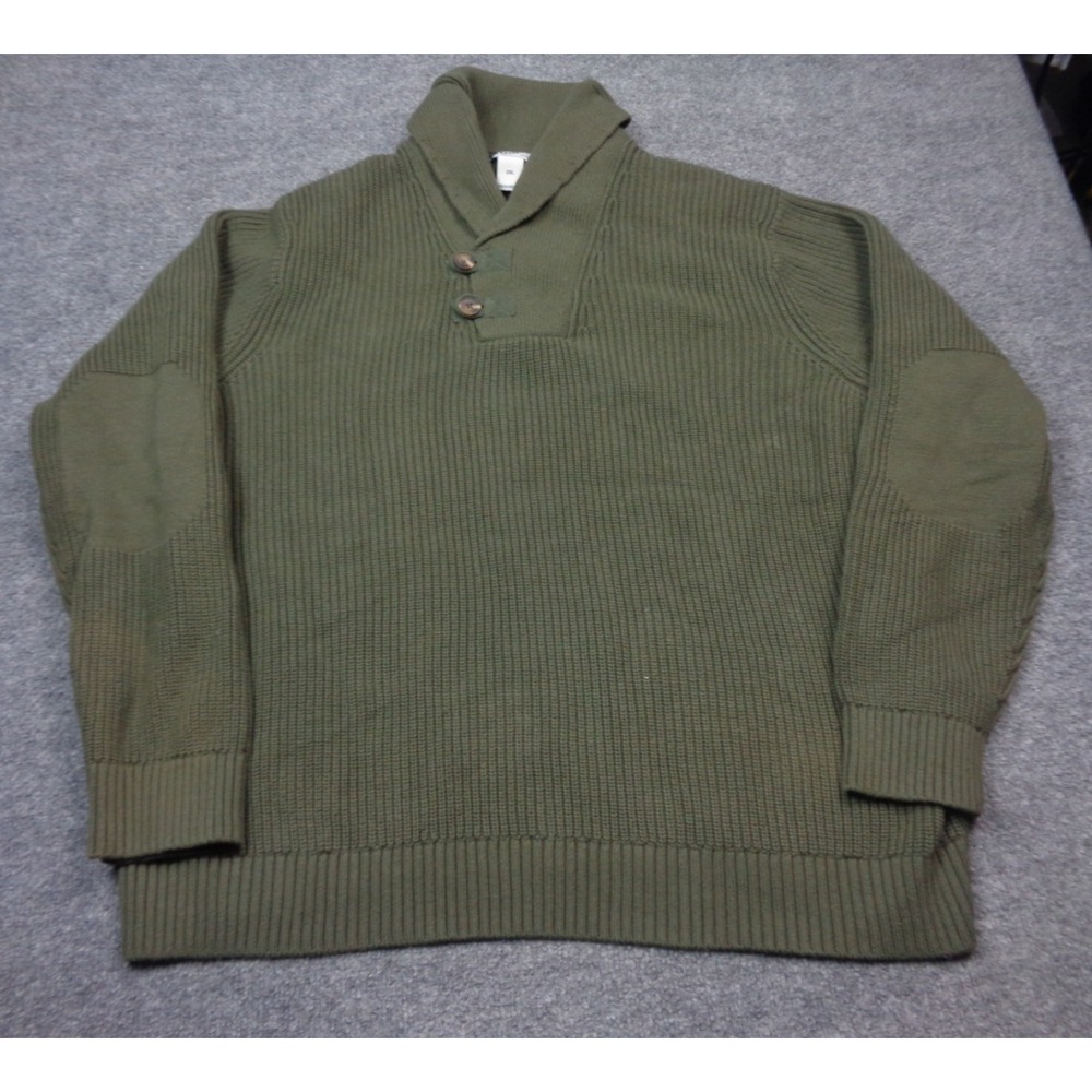 Duluth Brigadier Shawl Collar Sweater Mens 2XL Green Cotton Nylon Wool NWT